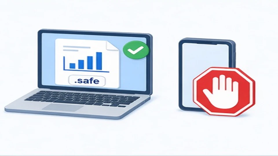授权管理层可查看safe竞品分析而额外未授权设备被拒绝的示意图