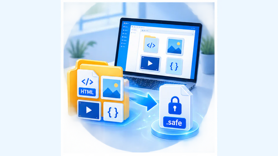 HTML网页课件及关联资源在Windows电脑本地加密封装