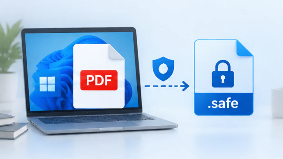 SafeDRM在Windows电脑本地把知识付费PDF加密成safe文件的示意图