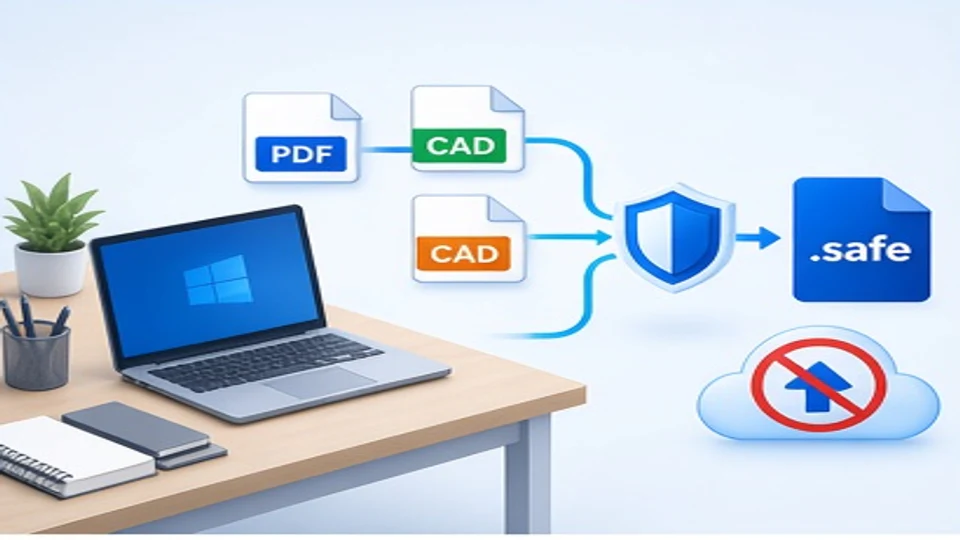 Windows电脑把PDF等办公文档本地加密成safe文件且原文件不上云的示意图