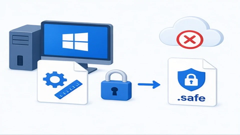 Windows电脑把产品规格书本地加密成safe文件且原文件不上云的示意图