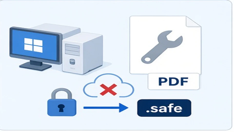 Windows电脑把维修手册本地加密成safe文件且原文件不上云的示意图