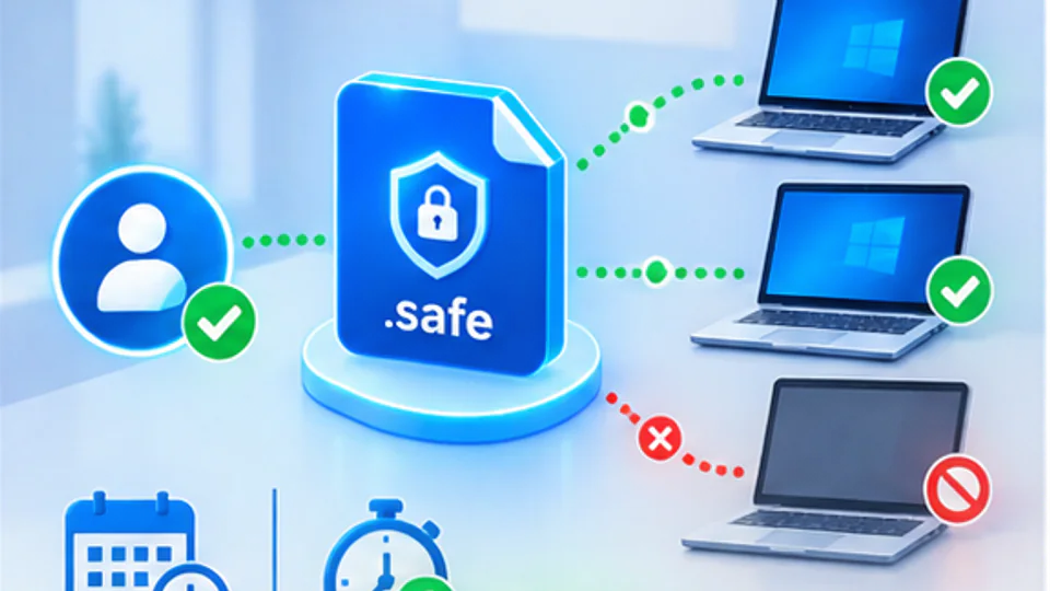 safe软件工具内容允许两台授权Windows设备使用并阻止额外未授权设备